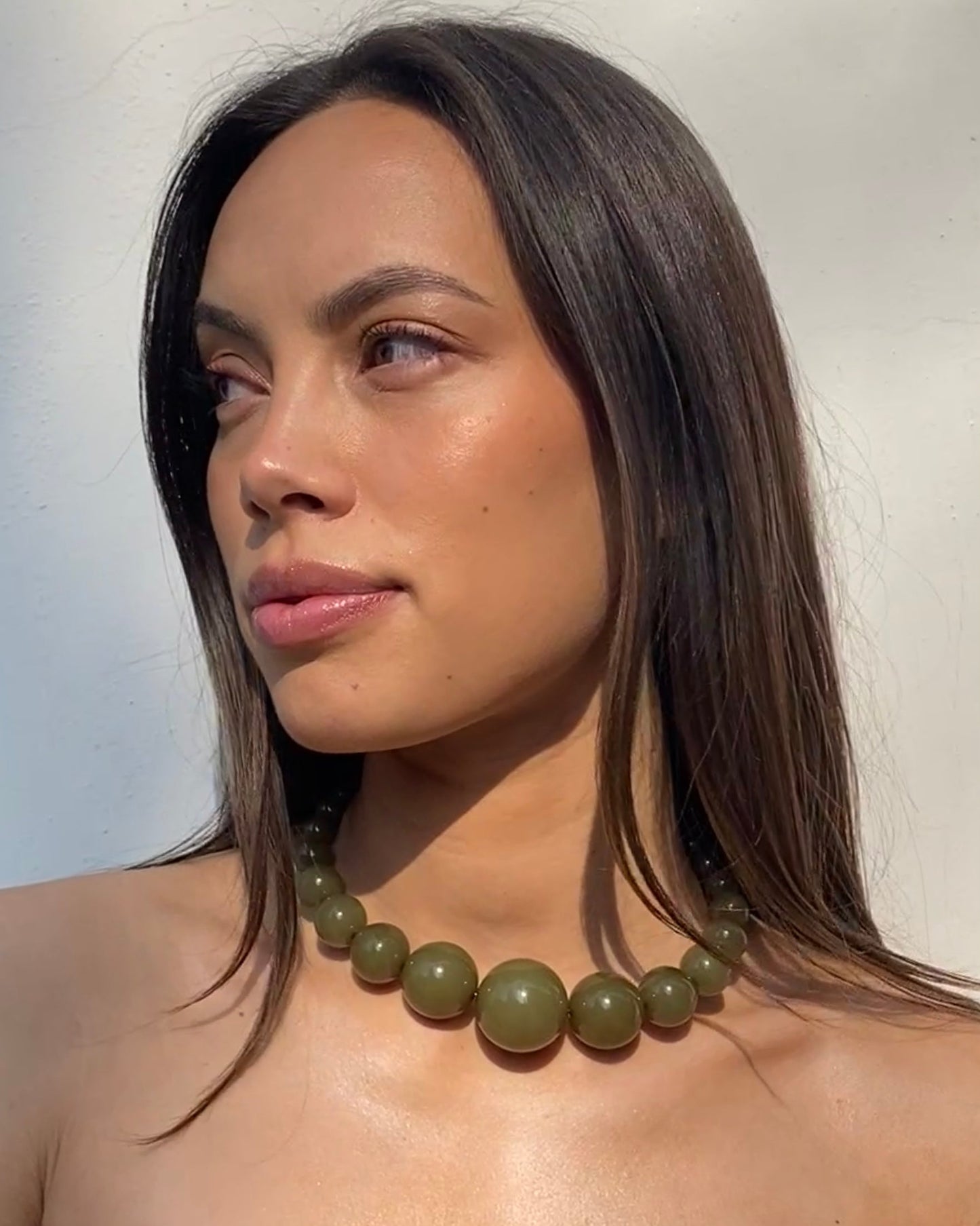 Mega Necklace - Army Green - Limited jewellery by Lemonade - made by hand in Denmark
