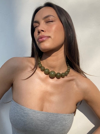 Mega Necklace - Army Green - Limited jewellery by Lemonade - made by hand in Denmark