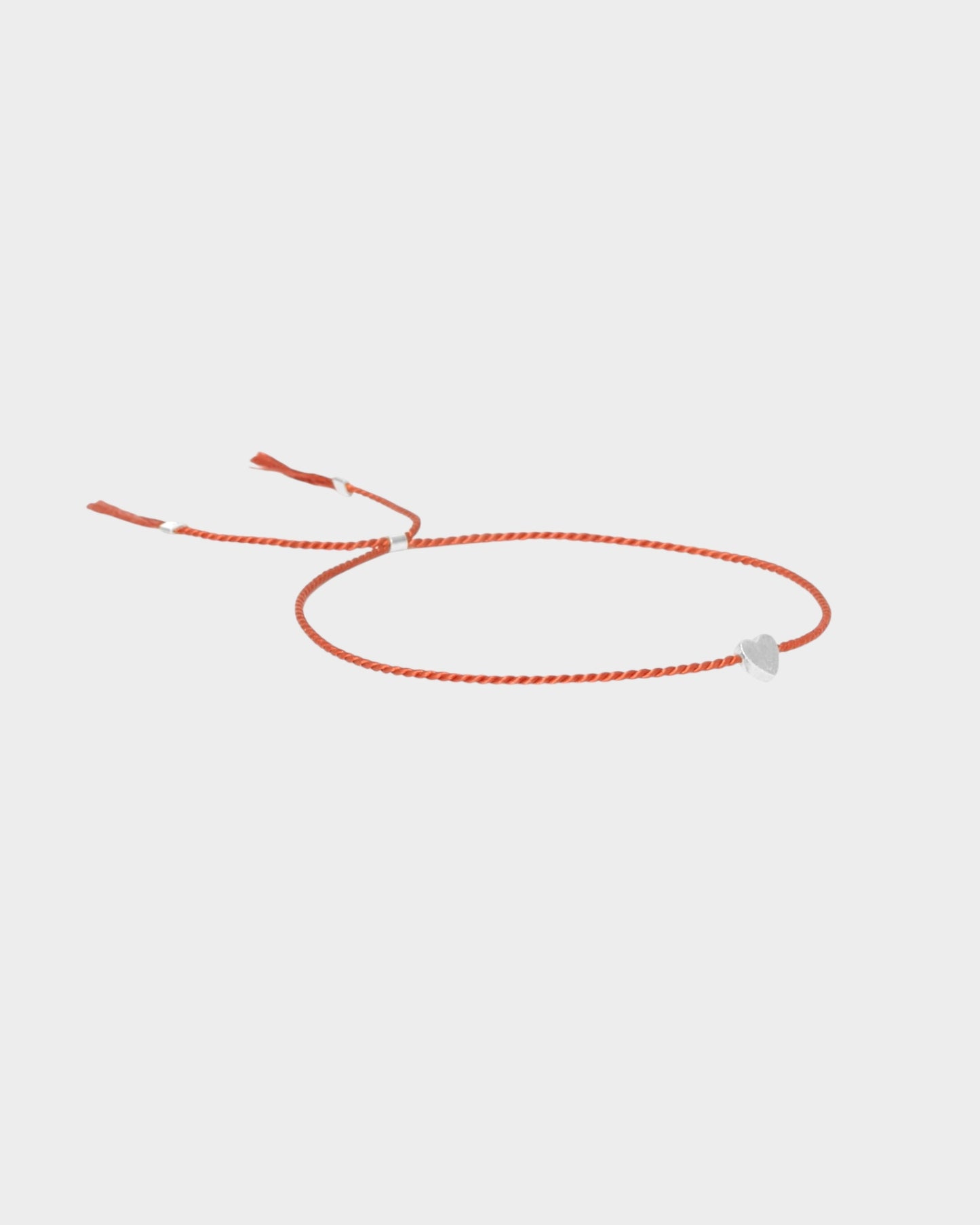 Heart Silk Bracelet - Coral - Limited jewellery by Lemonade - made by hand in Denmark