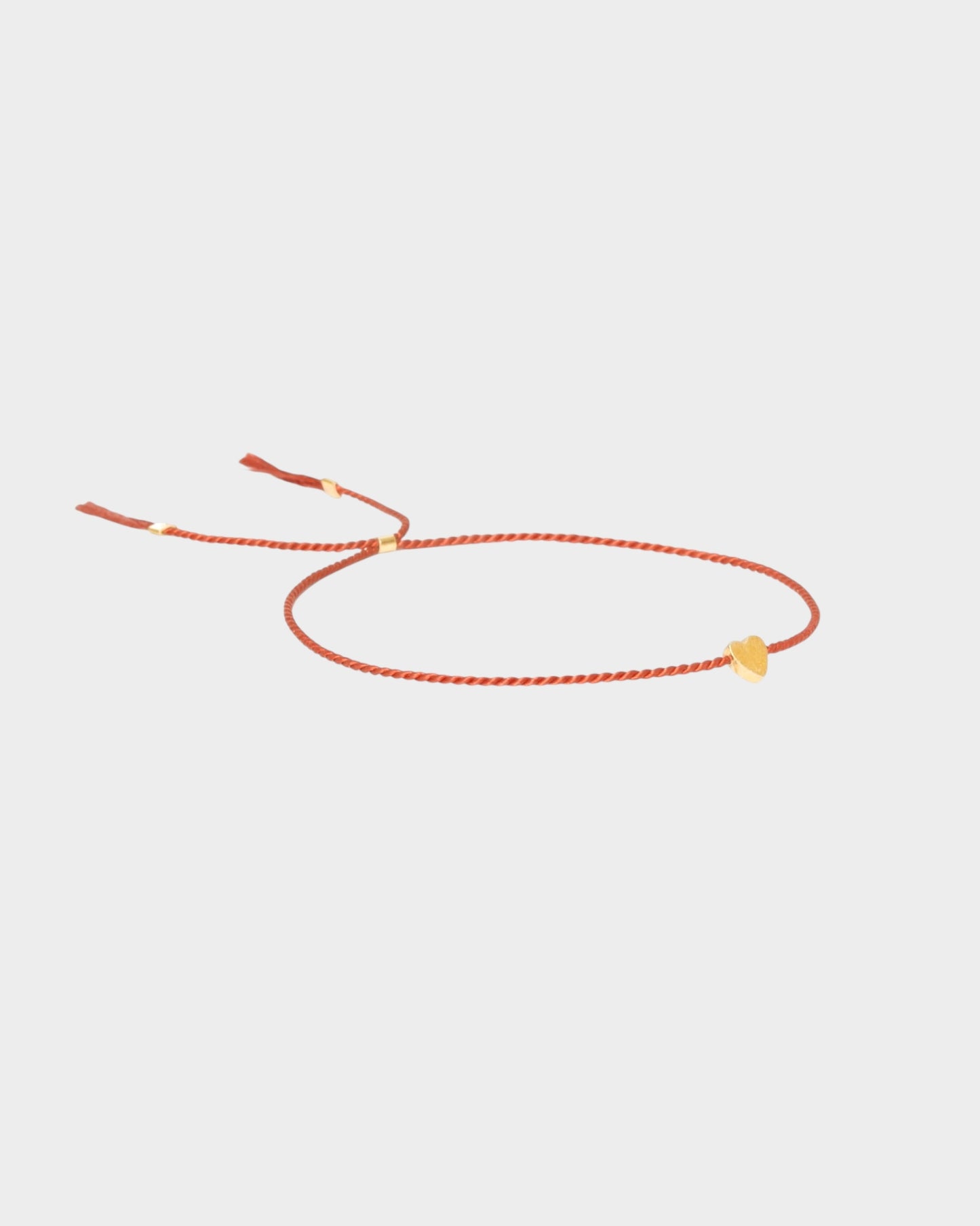 Heart Silk Bracelet - Coral - Limited jewellery by Lemonade - made by hand in Denmark