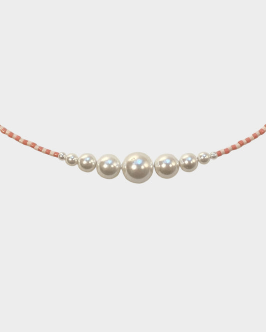 Necklace No7 - Coral & Ivory