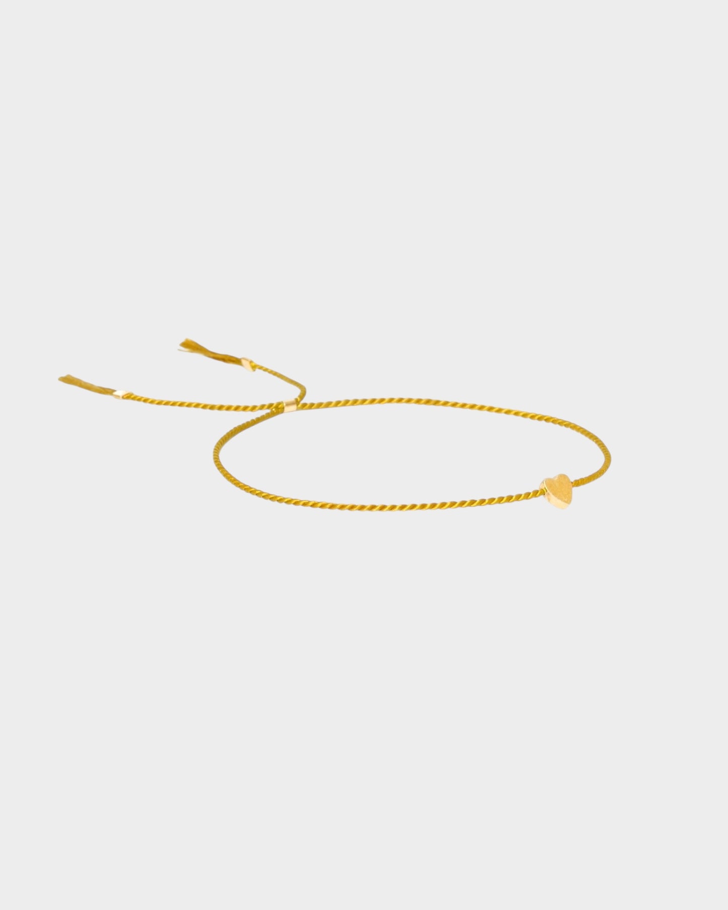Heart Silk Bracelet - Curry - Limited jewellery by Lemonade - made by hand in Denmark