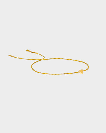 Heart Silk Bracelet - Curry - Limited jewellery by Lemonade - made by hand in Denmark