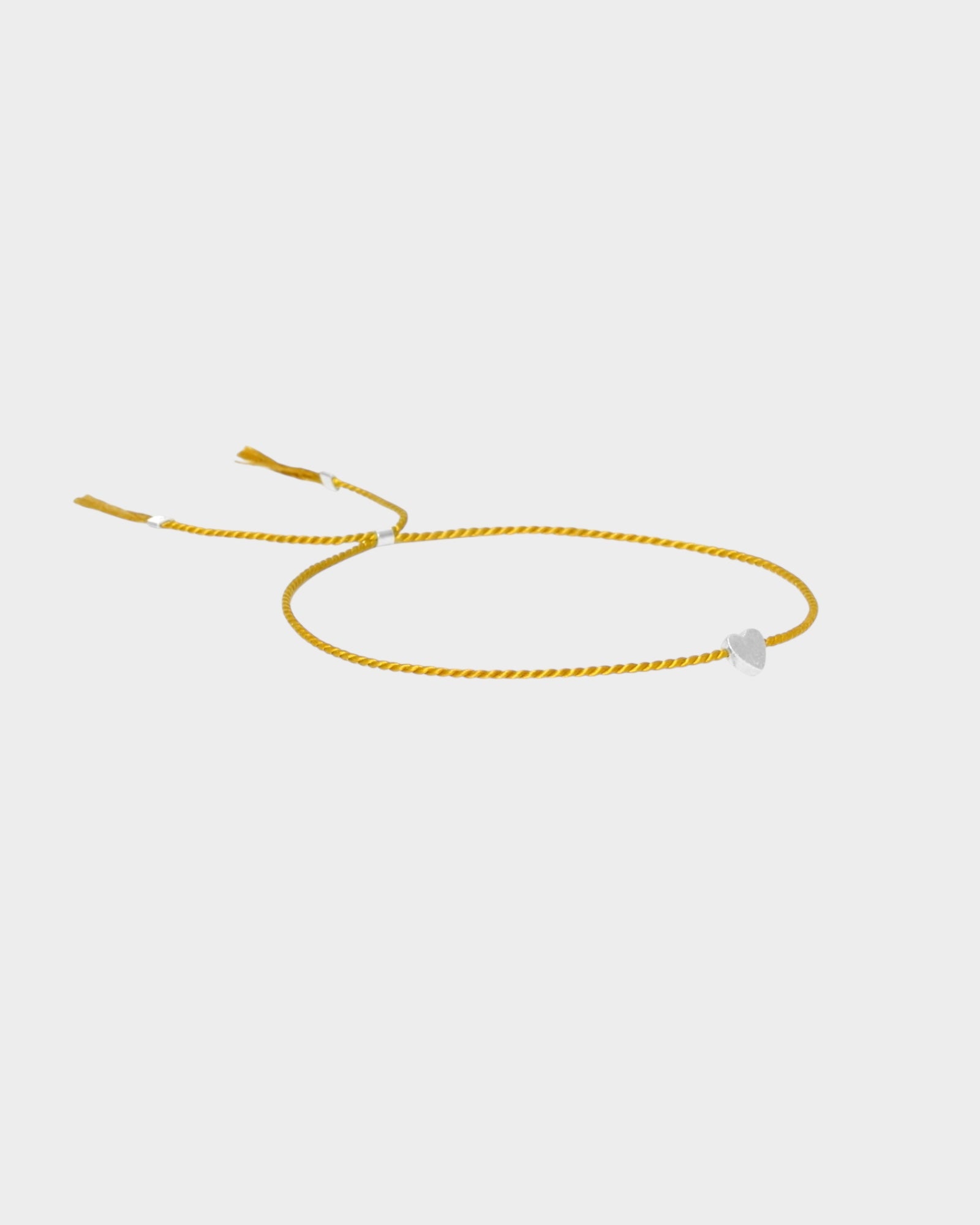 Heart Silk Bracelet - Curry - Limited jewellery by Lemonade - made by hand in Denmark