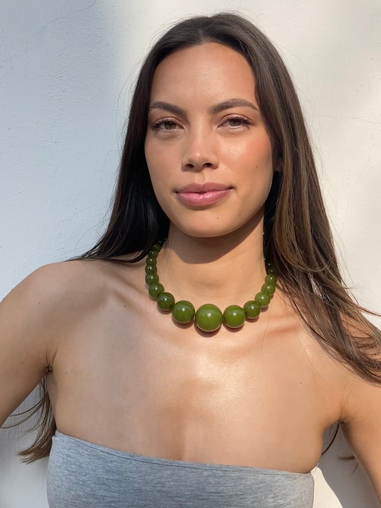 Mega Necklace - Dark Green - Limited jewellery by Lemonade - made by hand in Denmark