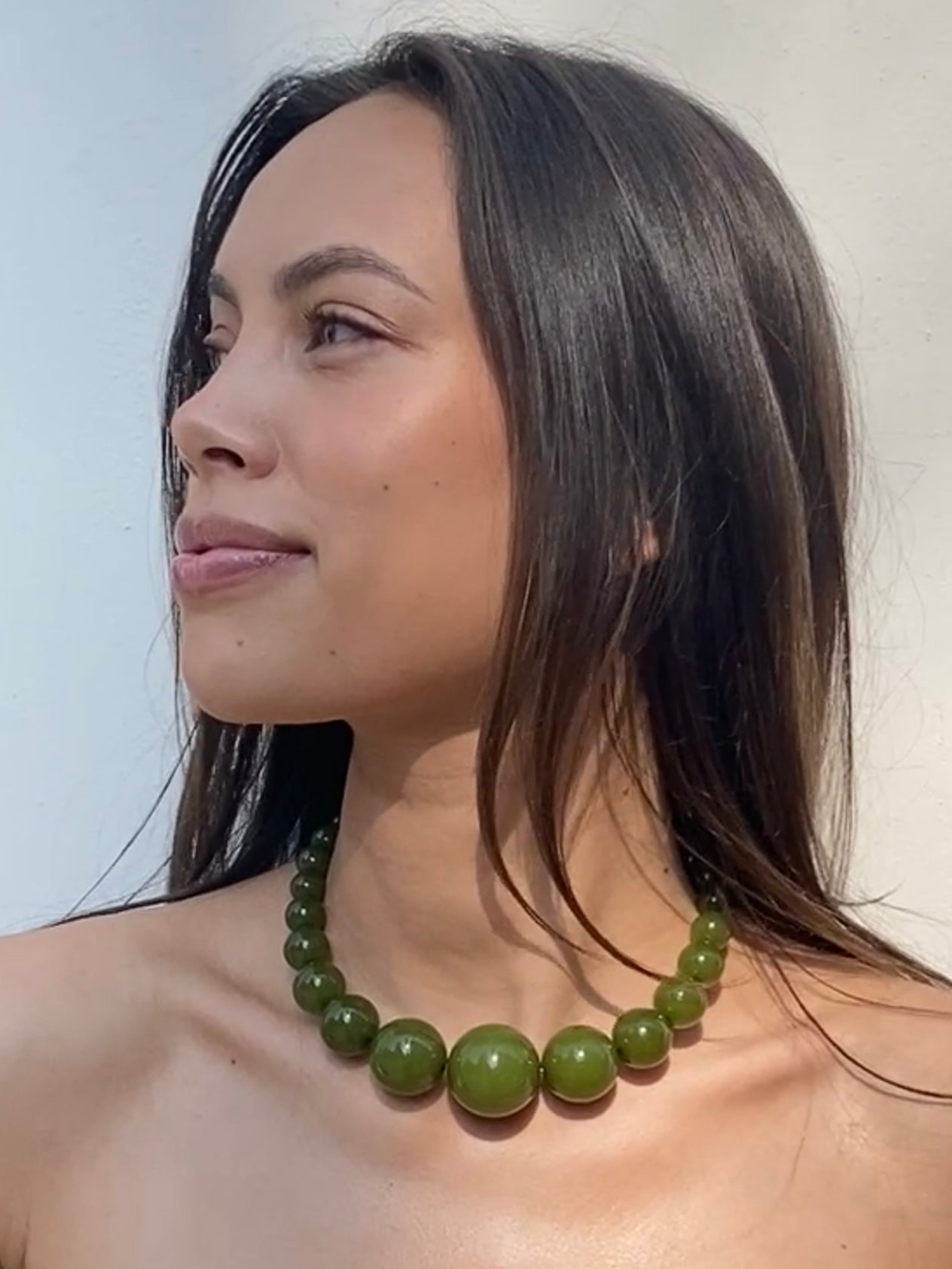 Mega Necklace - Dark Green - Limited jewellery by Lemonade - made by hand in Denmark