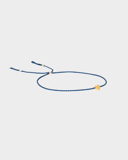 Heart Silk Bracelet - Dark Blue - Limited jewellery by Lemonade - made by hand in Denmark