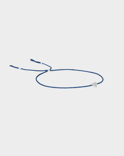 Heart Silk Bracelet - Dark Blue - Limited jewellery by Lemonade - made by hand in Denmark