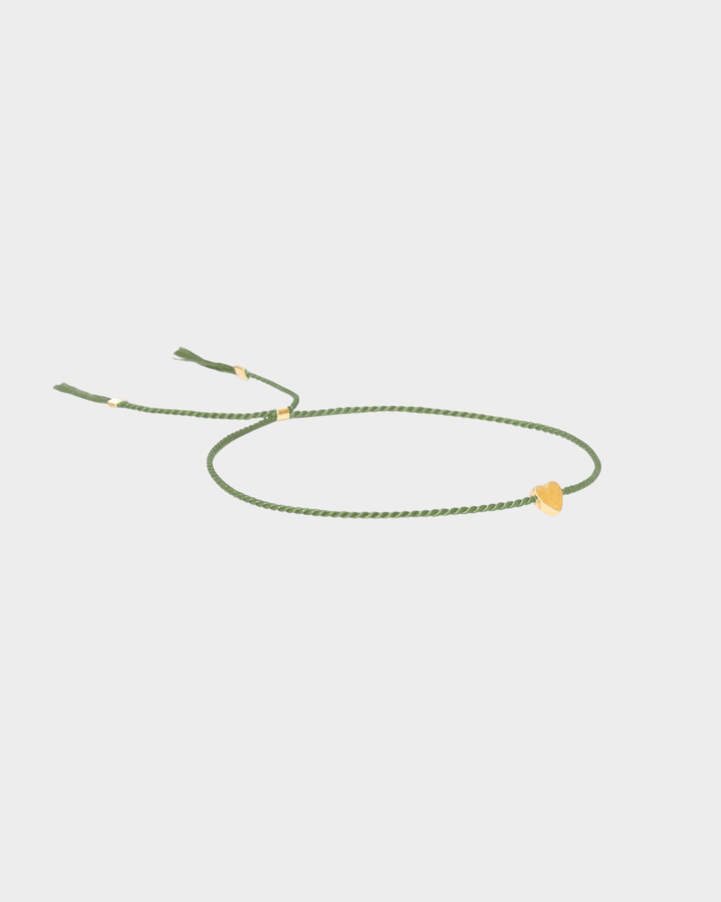 Heart Silk Bracelets - Dark Green - Limited jewellery by Lemonade - made by hand in Denmark