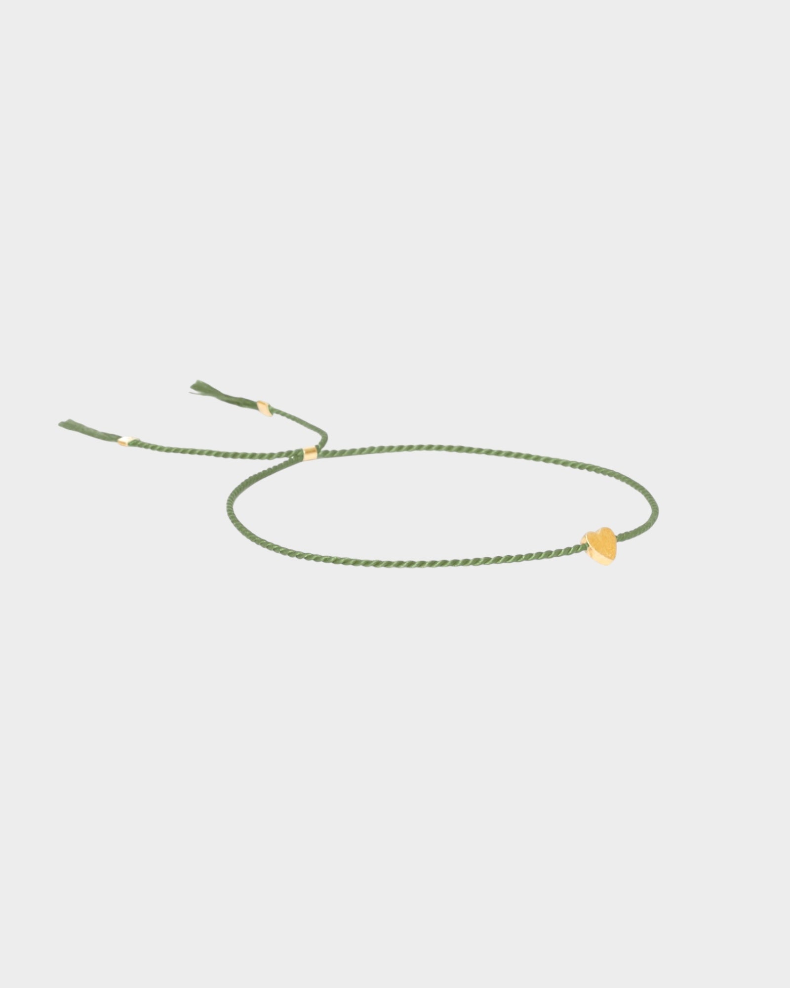 Heart Silk Bracelets - Dark Green - Limited jewellery by Lemonade - made by hand in Denmark