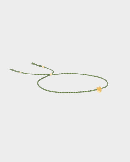 Heart Silk Bracelets - Dark Green - Limited jewellery by Lemonade - made by hand in Denmark