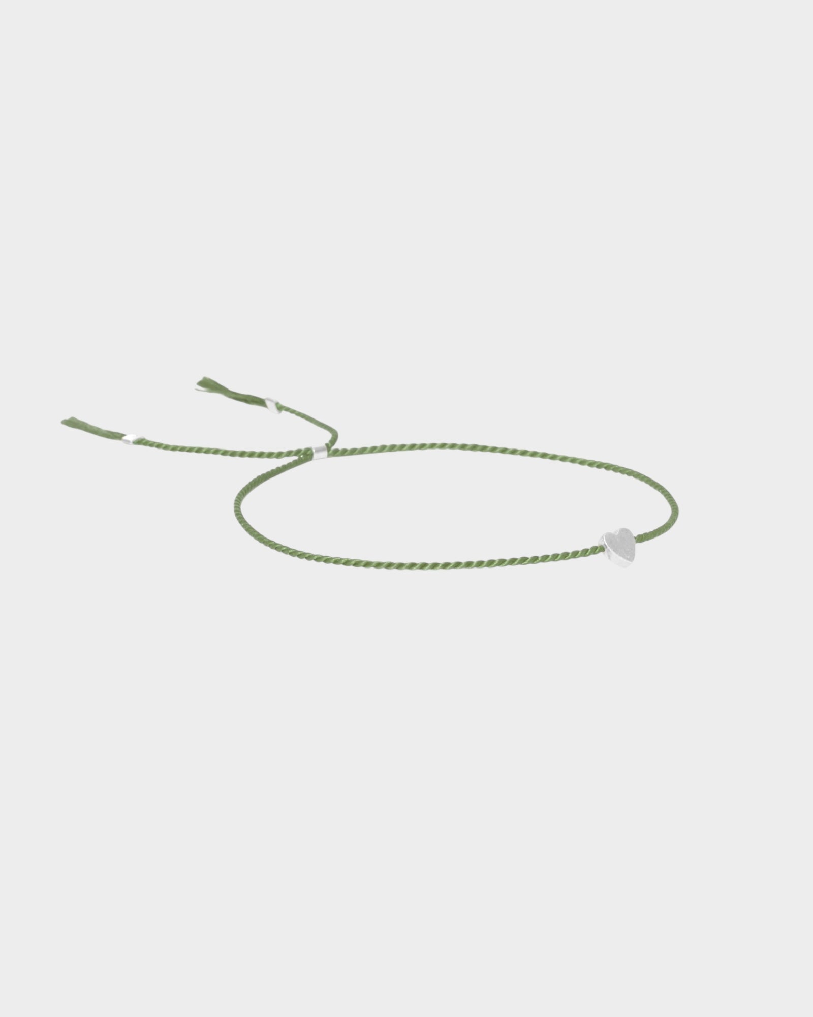 Heart Silk Bracelets - Dark Green - Limited jewellery by Lemonade - made by hand in Denmark