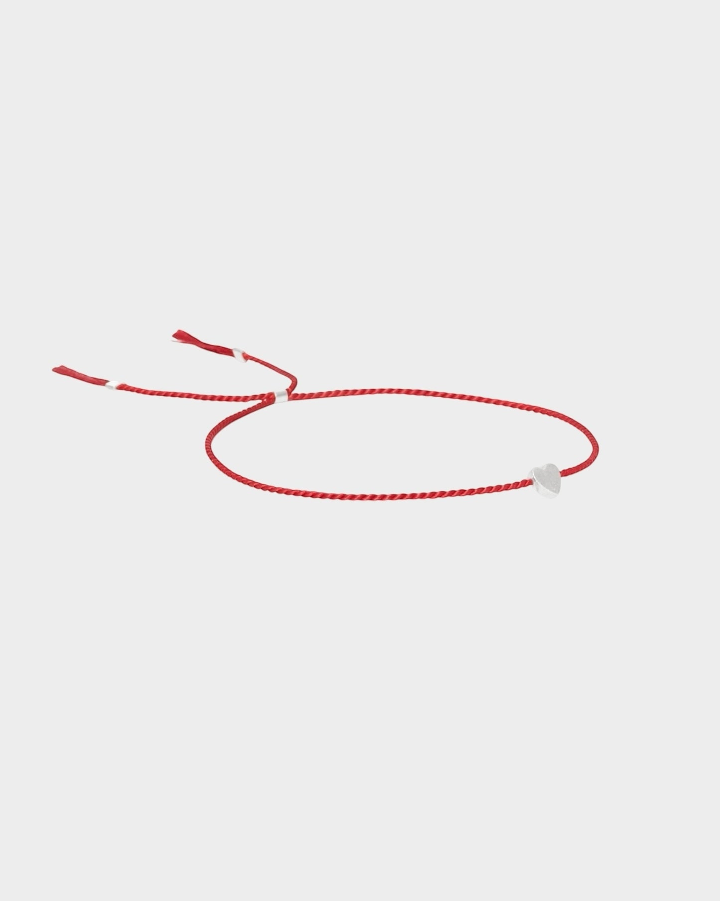Heart Silk Bracelet - Dark Red - Limited jewellery by Lemonade - made by hand in Denmark