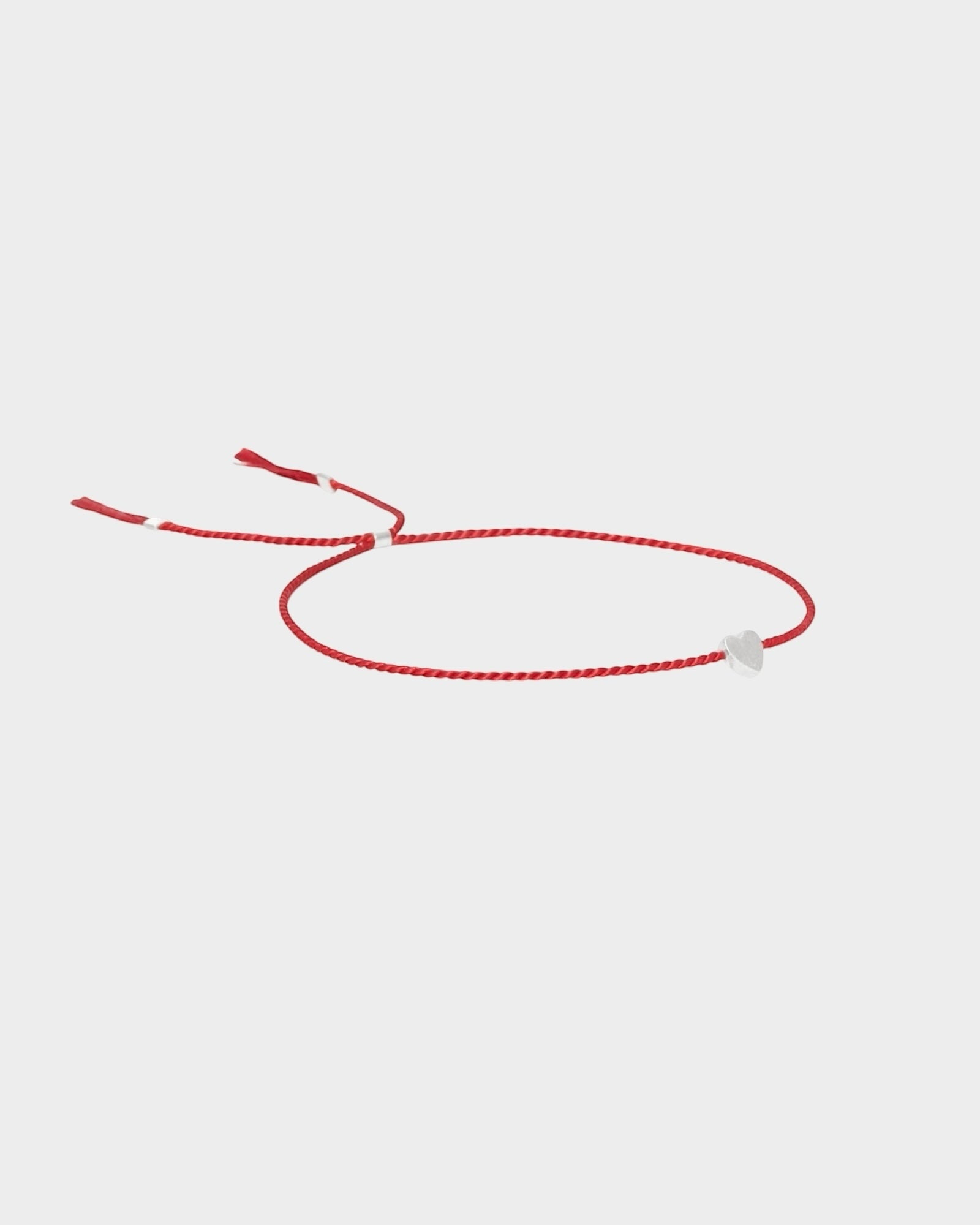 Heart Silk Bracelet - Dark Red - Limited jewellery by Lemonade - made by hand in Denmark