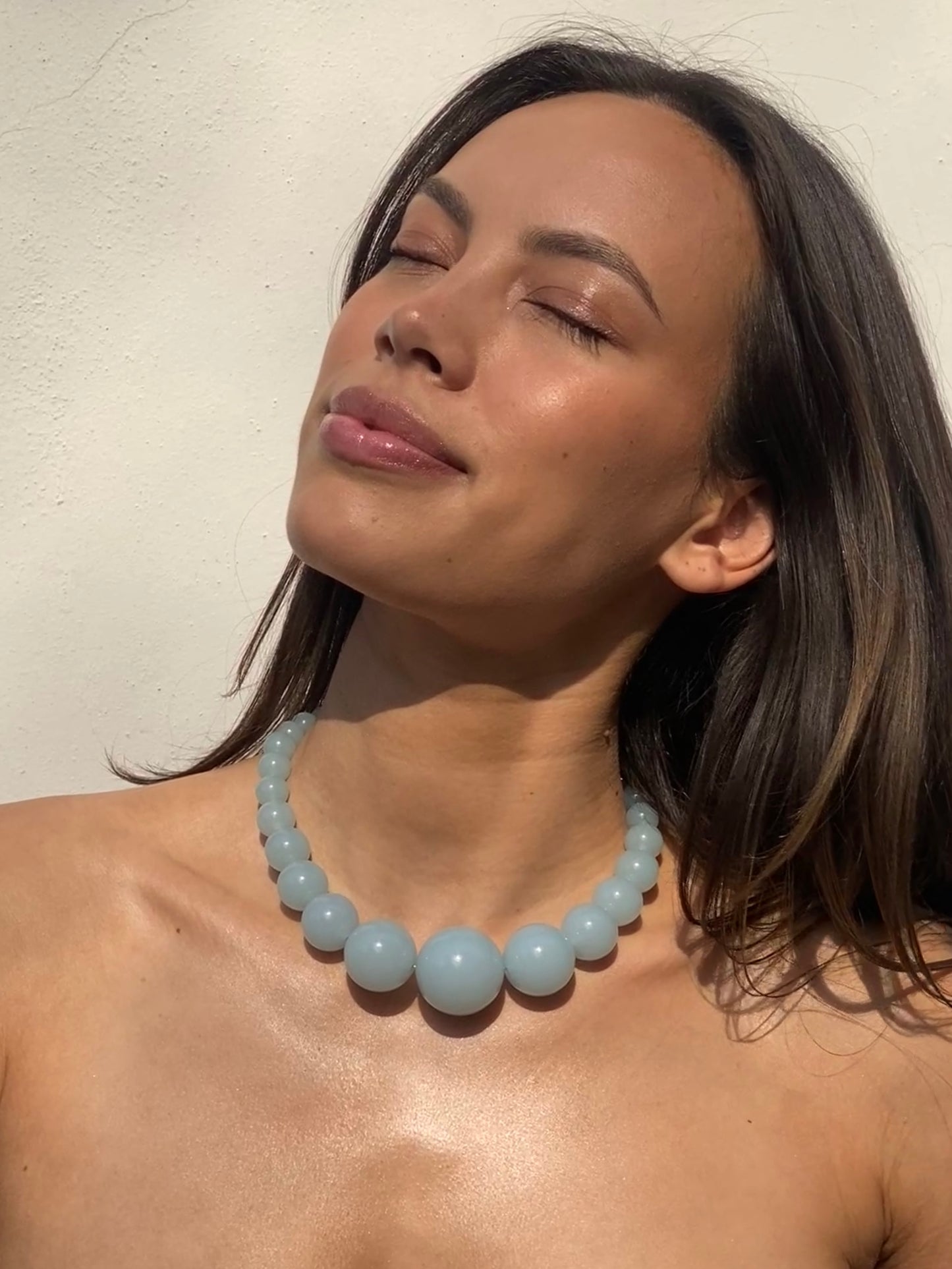 Mega Necklace - Dove Blue - Limited jewellery by Lemonade - made by hand in Denmark