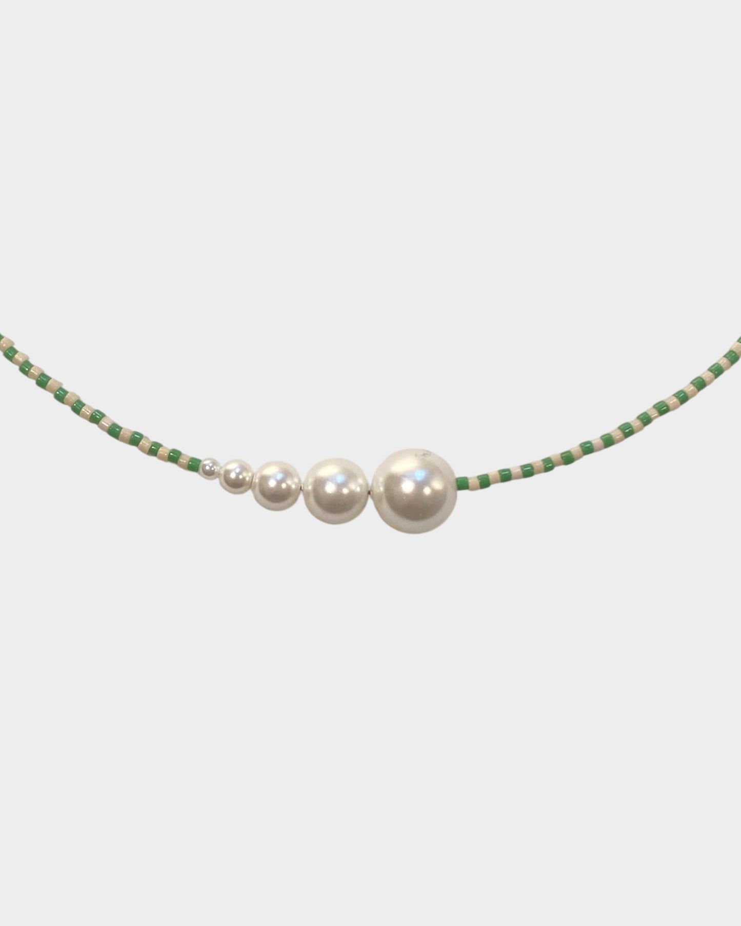 Necklace No7 - Green & Ivory