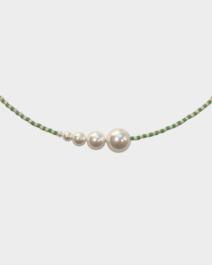 Necklace No7 - Green & Ivory