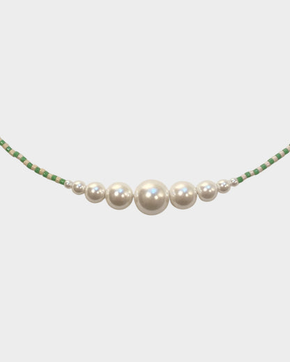 Necklace No7 - Green & Ivory