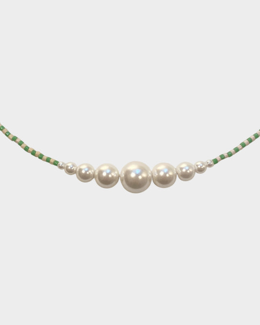 Necklace No7 - Green & Ivory