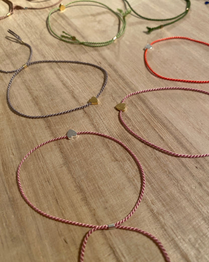 Heart Silk Bracelets - Red
