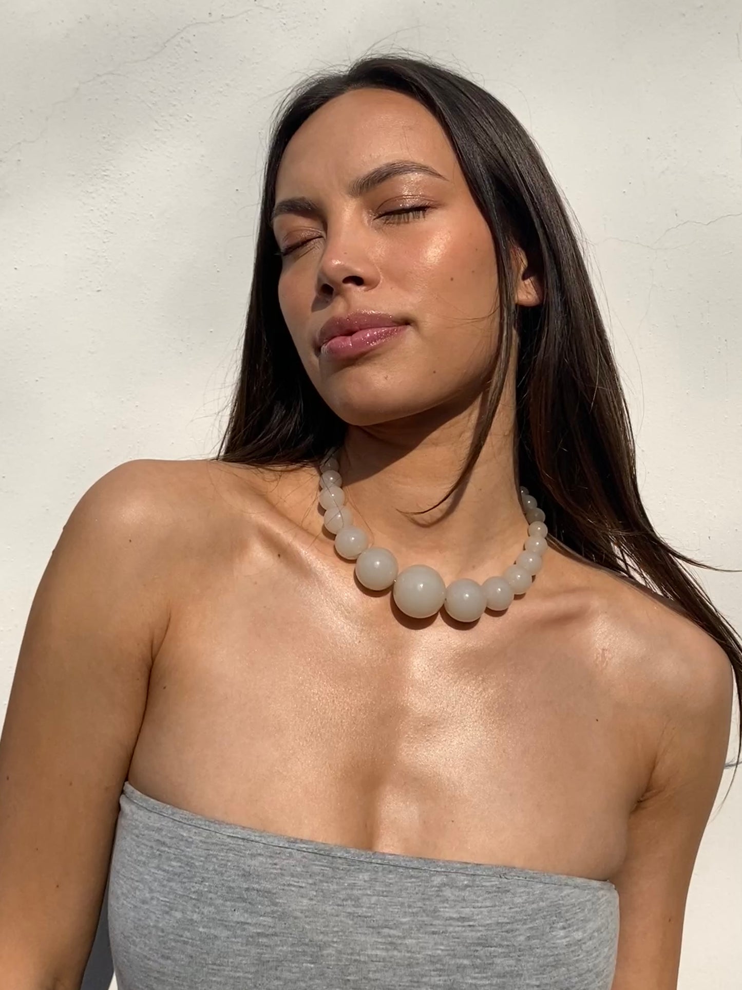 Mega Necklace - Latte - Limited jewellery by Lemonade - made by hand in Denmark