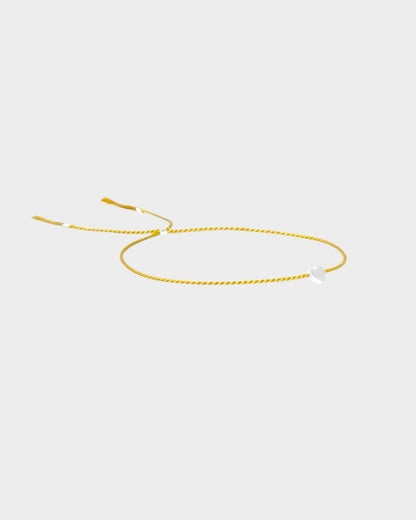 Heart Silk Bracelet - Lemon - Limited jewellery by Lemonade - made by hand in Denmark