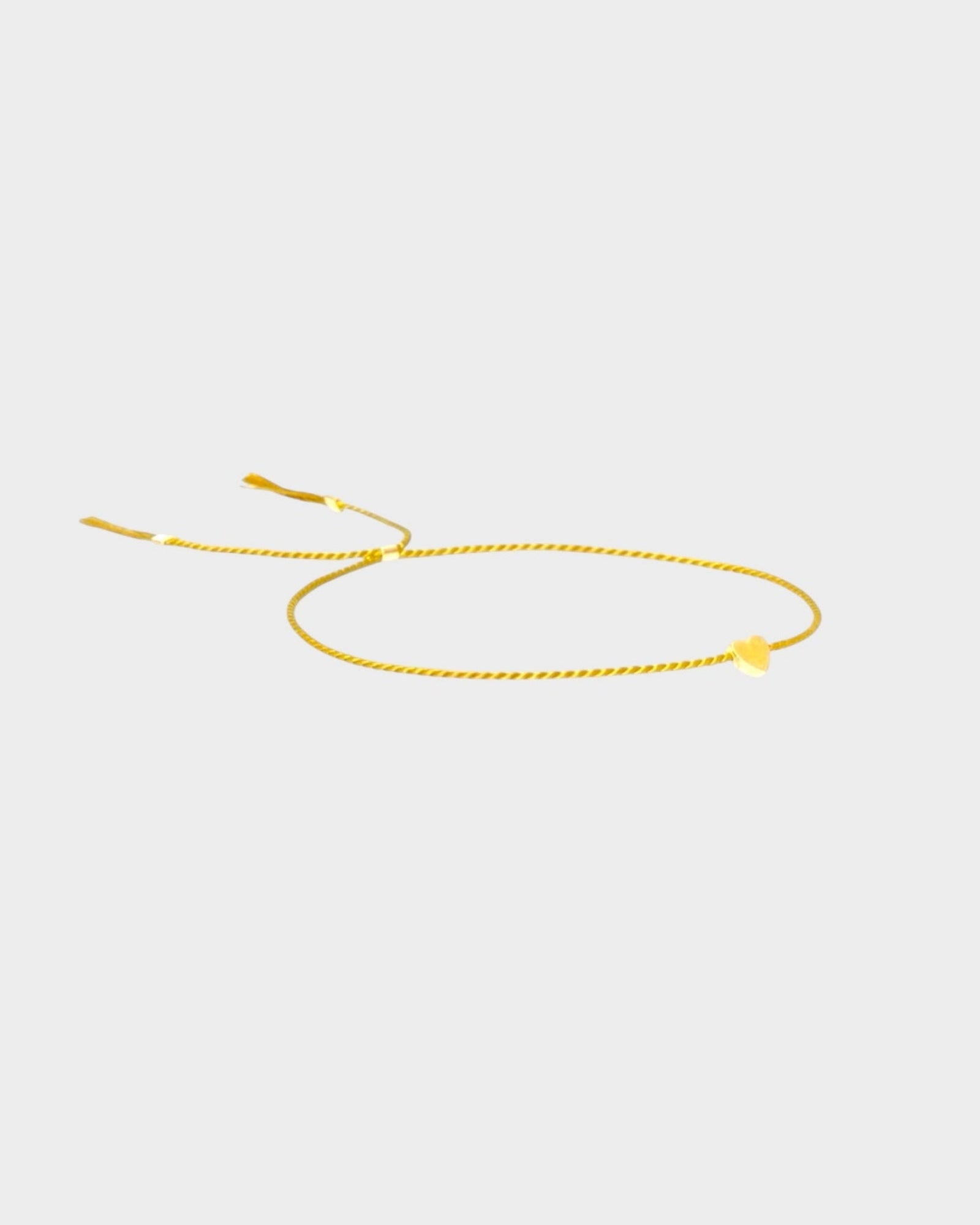 Heart Silk Bracelet - Lemon - Limited jewellery by Lemonade - made by hand in Denmark