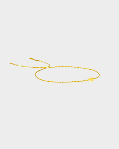 Heart Silk Bracelet - Lemon - Limited jewellery by Lemonade - made by hand in Denmark