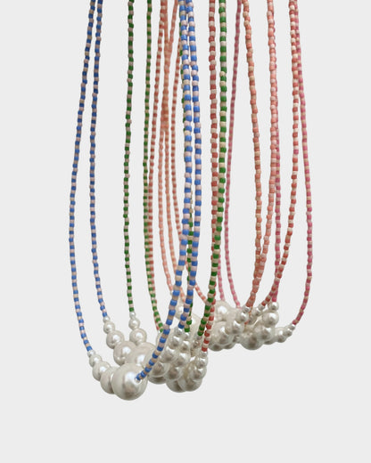 Necklace No7 - Green & Ivory
