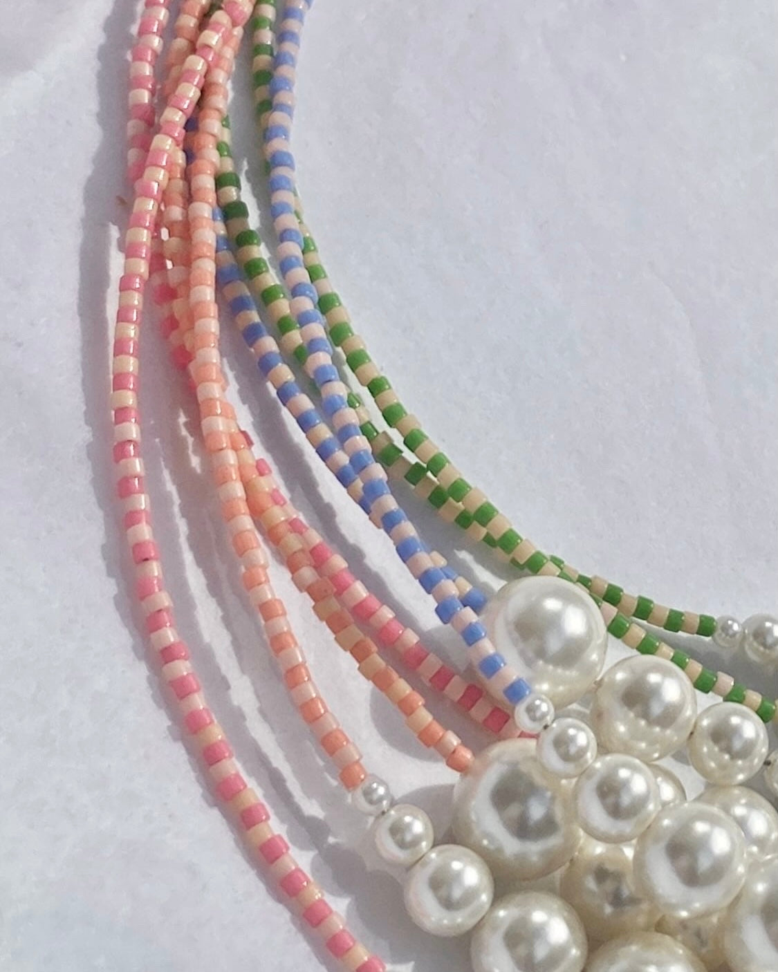 Necklace No7 - Green & Ivory