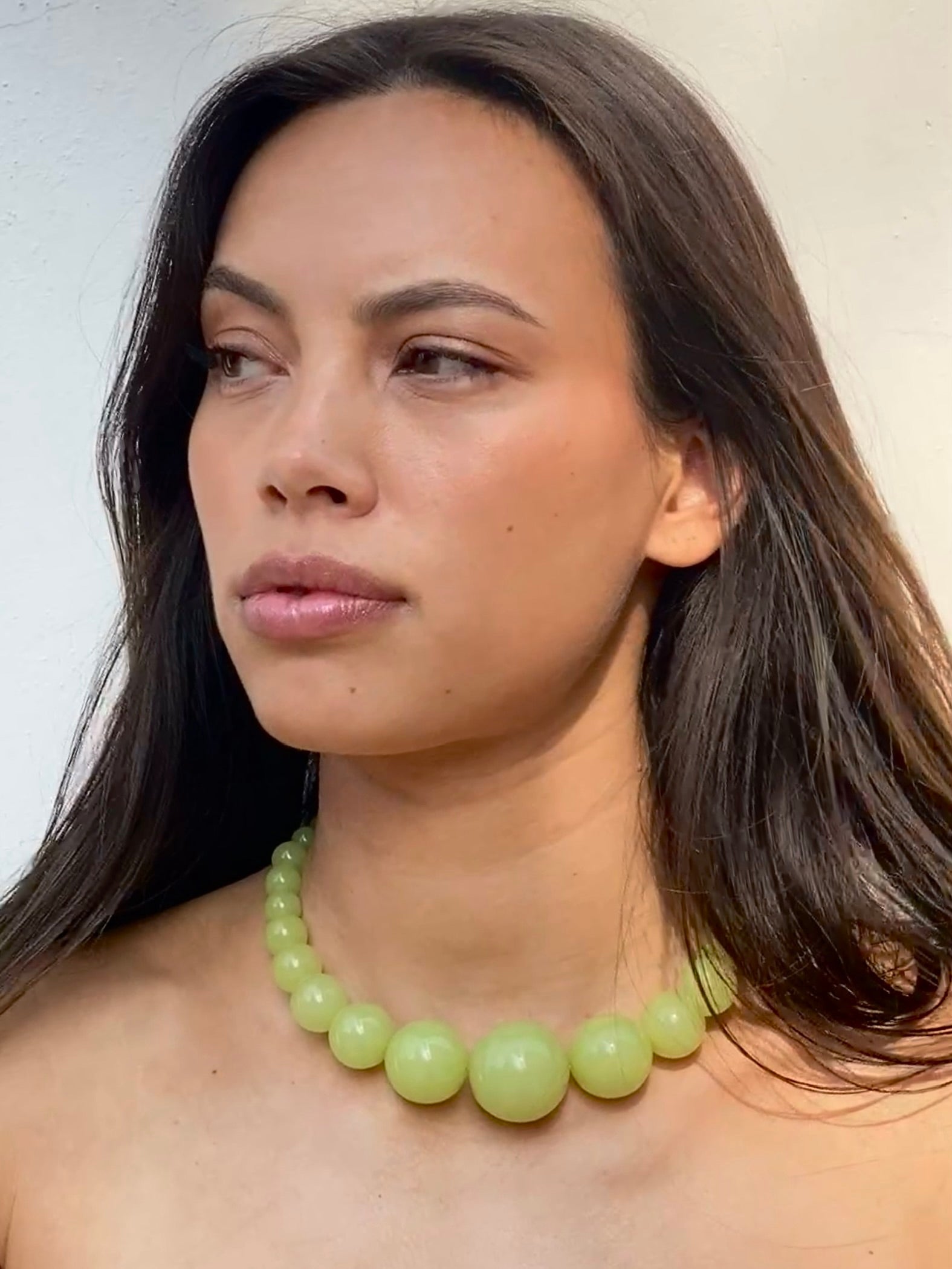 Mega Necklace - Olive Green - Limited jewellery by Lemonade - made by hand in Denmark