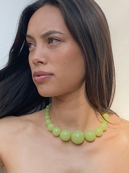 Mega Necklace - Olive Green - Limited jewellery by Lemonade - made by hand in Denmark