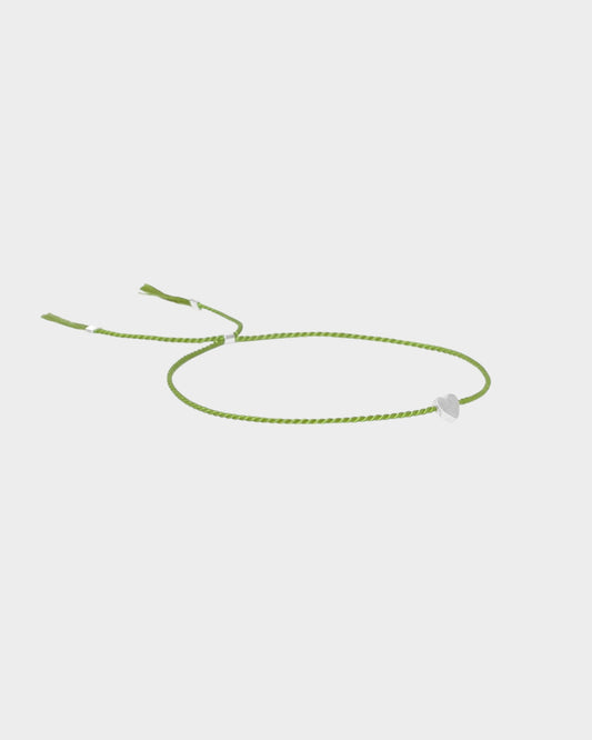 Heart Silk Bracelet - Olive