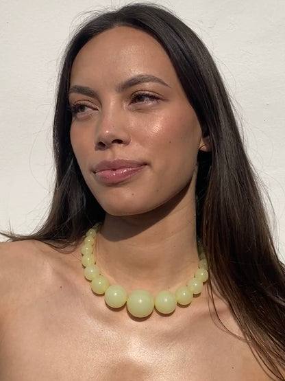 Mega Necklace - Pastel Yellow - Limited jewellery by Lemonade - made by hand in Denmark