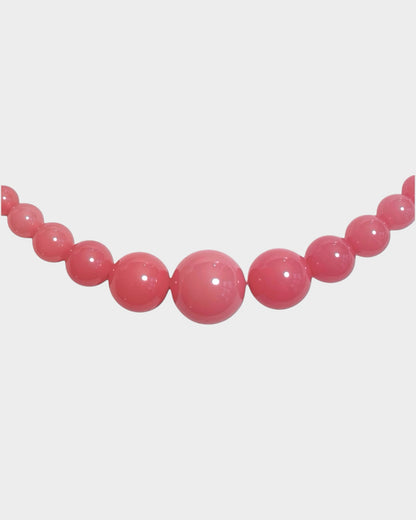 Mega Necklace - Pink Hibiscus - Limited jewellery by Lemonade - made by hand in Denmark