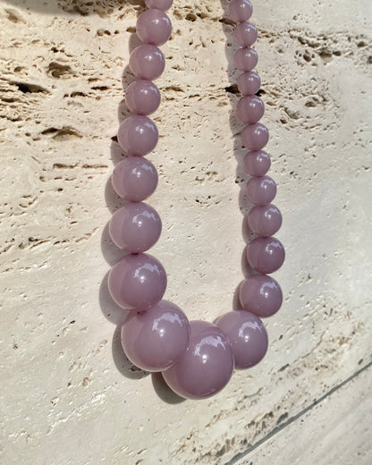 Mega Necklace - Plum -jewellery by Lemonade - travertin background- made by hand in Denmark