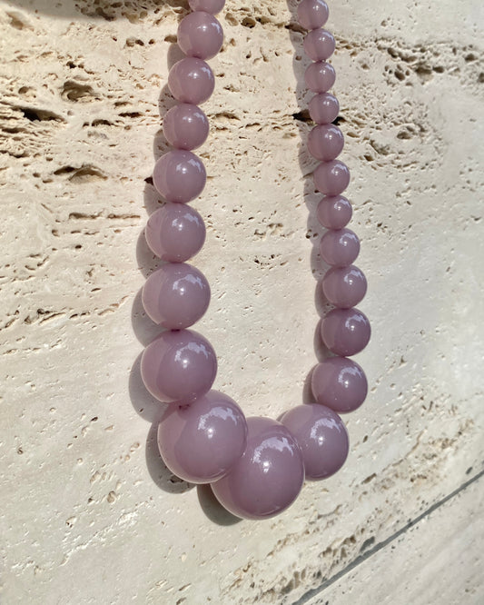 Mega Necklace - Plum -jewellery by Lemonade - travertin background- made by hand in Denmark