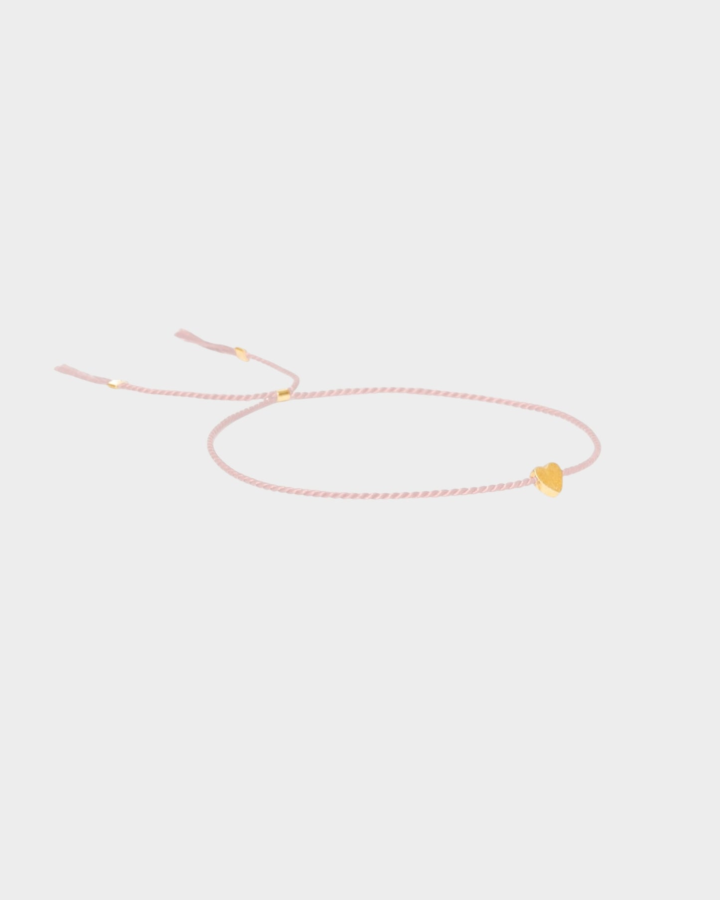 Heart Silk Bracelet - Pink Powder - Limited jewellery by Lemonade - made by hand in Denmark