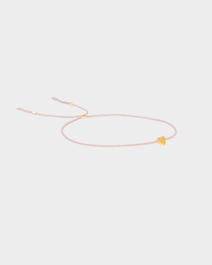 Heart Silk Bracelet - Pink Powder - Limited jewellery by Lemonade - made by hand in Denmark
