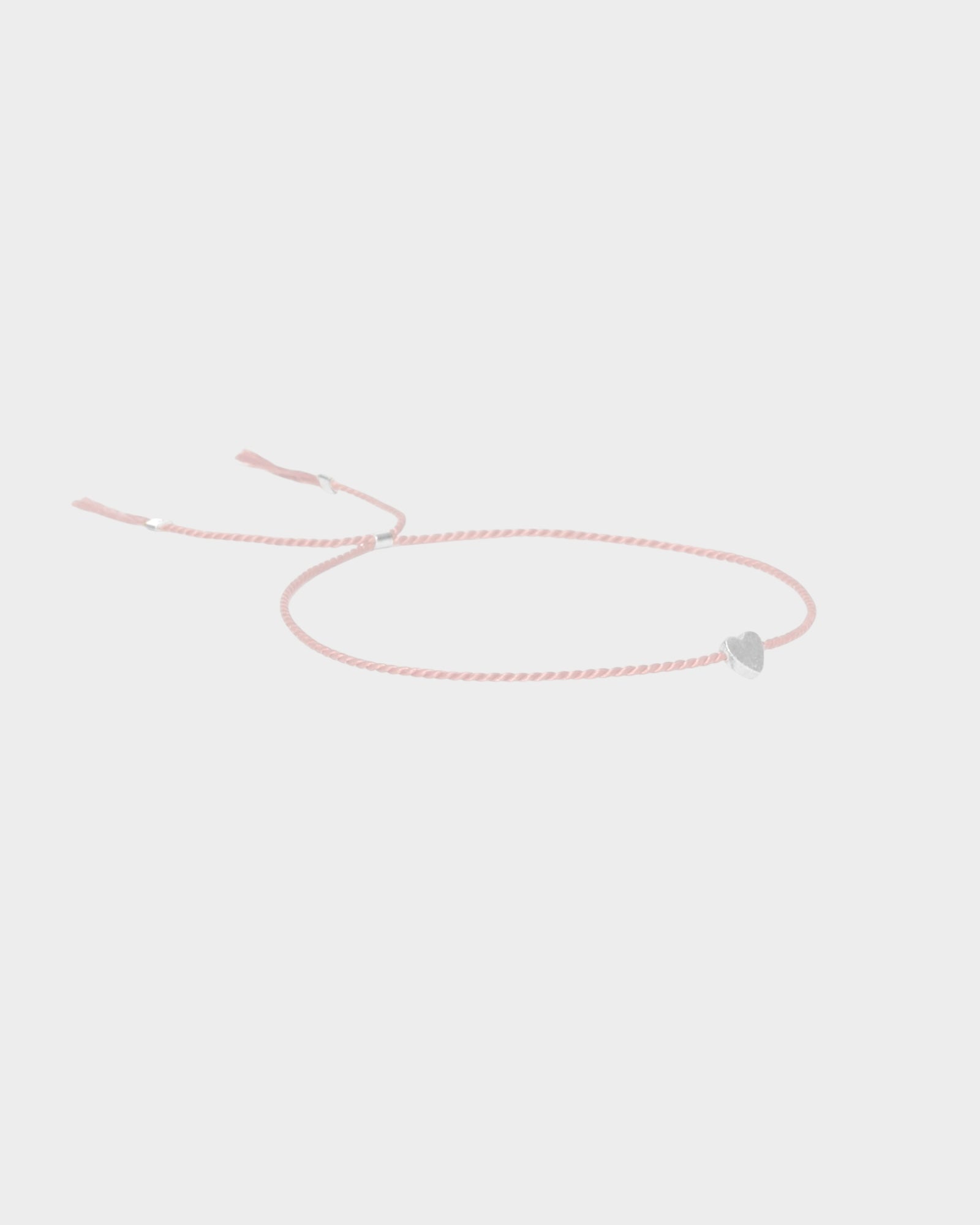 Heart Silk Bracelet - Pink Powder - Limited jewellery by Lemonade - made by hand in Denmark