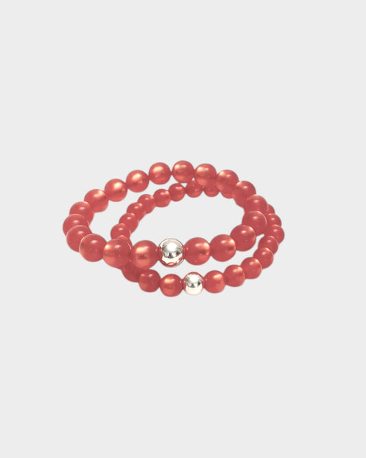 Moon Bracelet - Red Coral