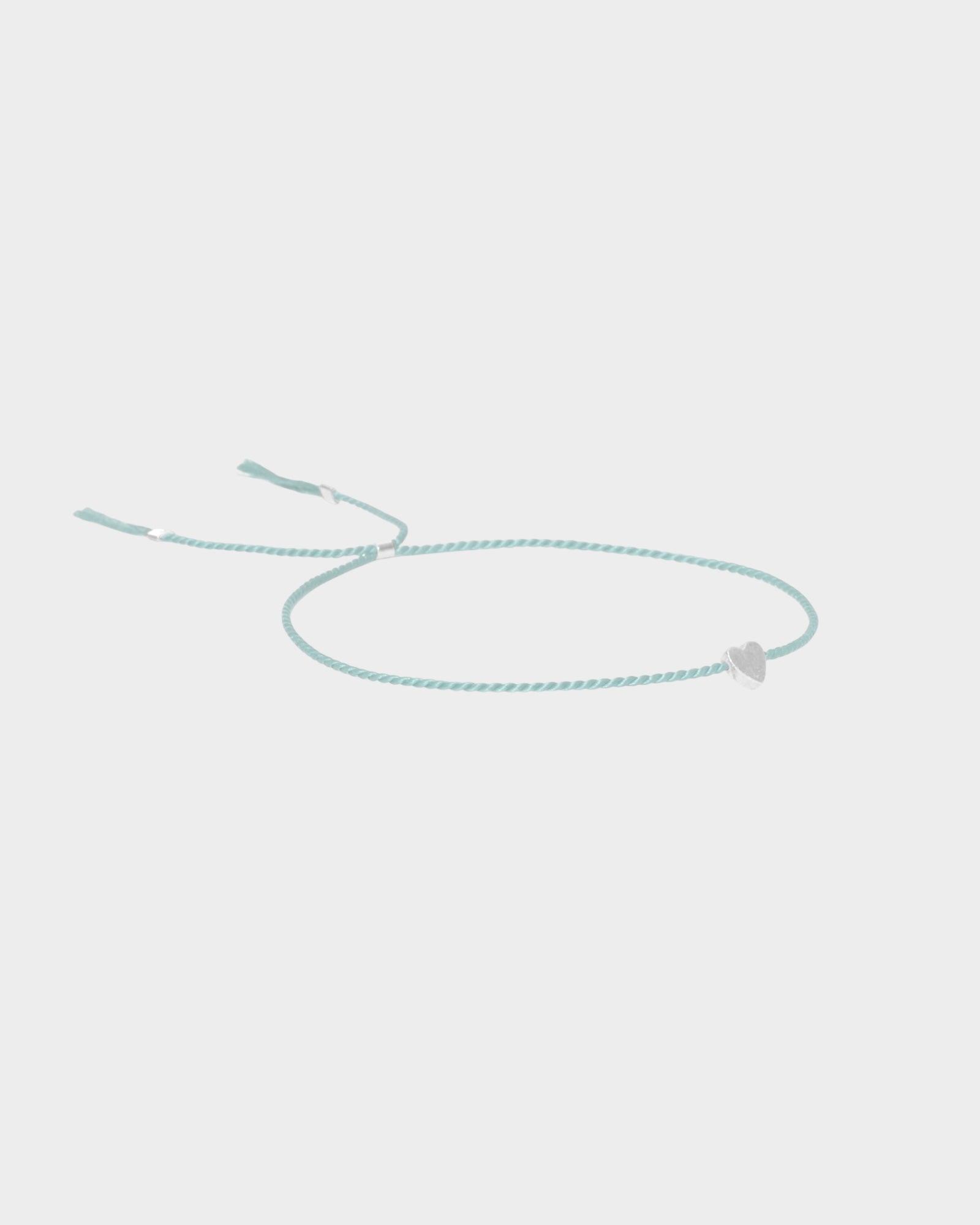 Heart Silk Bracelet - Turquoise - Limited jewellery by Lemonade - made by hand in Denmark