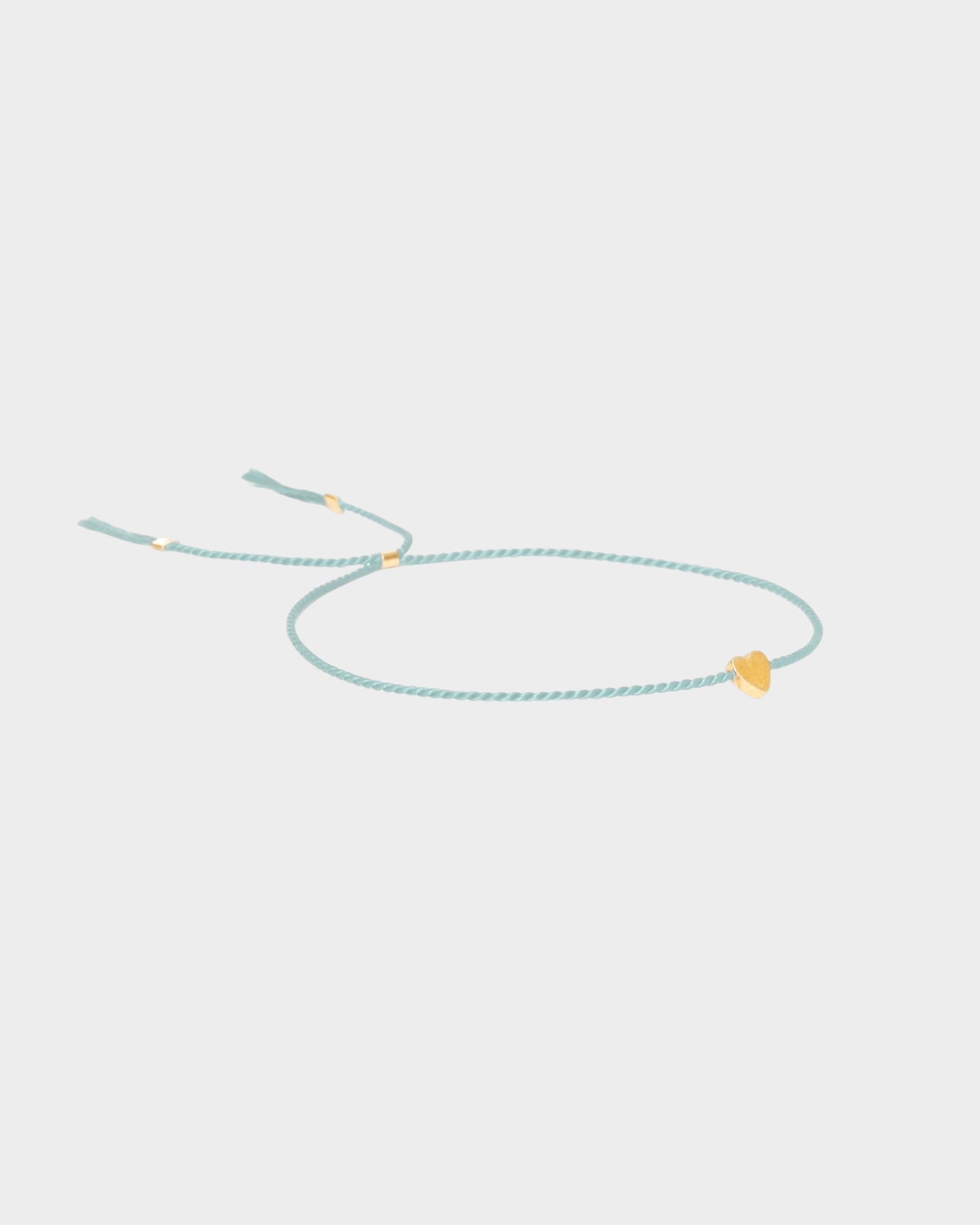 Heart Silk Bracelet - Turquoise - Limited jewellery by Lemonade - made by hand in Denmark