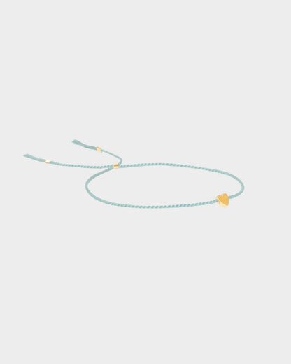 Heart Silk Bracelet - Turquoise - Limited jewellery by Lemonade - made by hand in Denmark